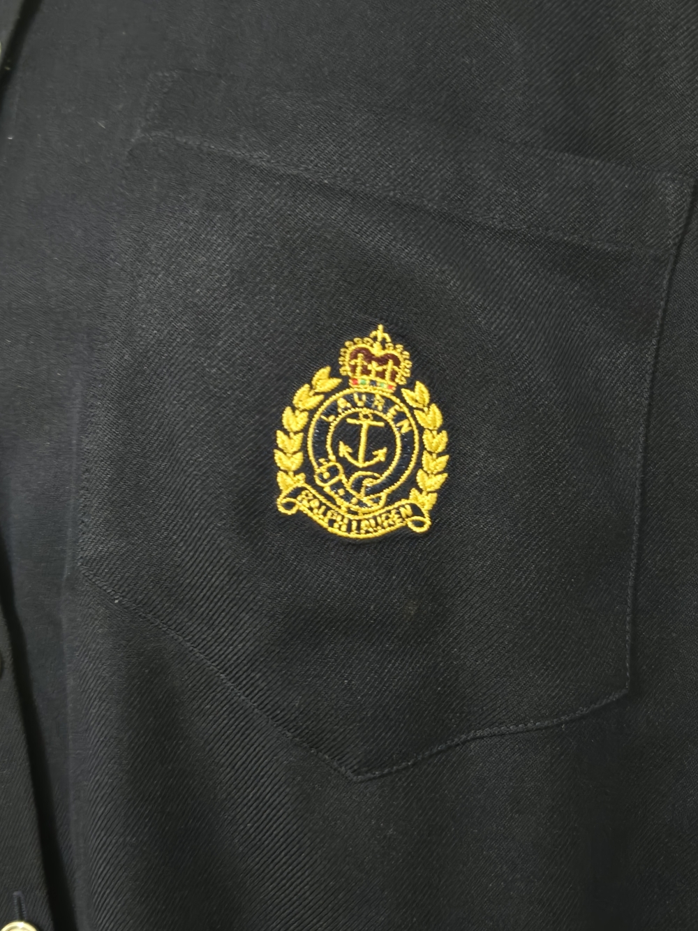 Ralph Lauren Navy Top with Green Label Detail - Picture 7 of 9